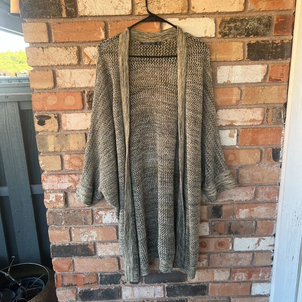 Peruvian Connection Pima Cotton Open Knit Dolman Sleeve Open Front Cardigan